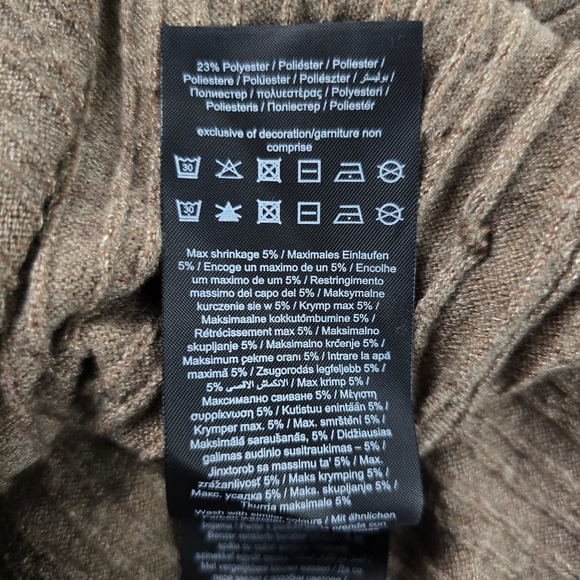 NWT ONLY Tan High Neck Belted Cable Knit Sweater Dress Malt Ball Soft Warm XL - Picture 11 of 14